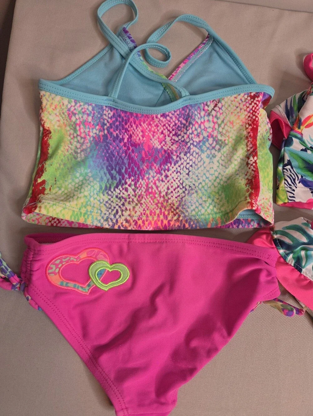 Girls Swimsuit Lot Size 3T/4 Lily & Dan 1989 Place & Angel Beach